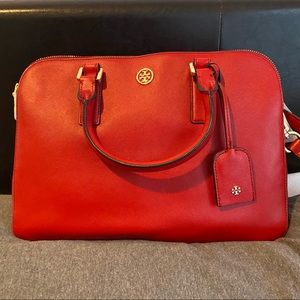 NWT Tory Burch Robinson Triple ZIP Satchel